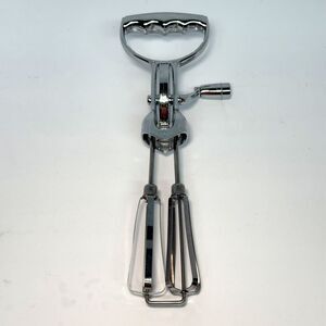 Unbranded Vintage 12-Inch Rotary Egg Beater, Baking Utensil, Kitchen Gadget